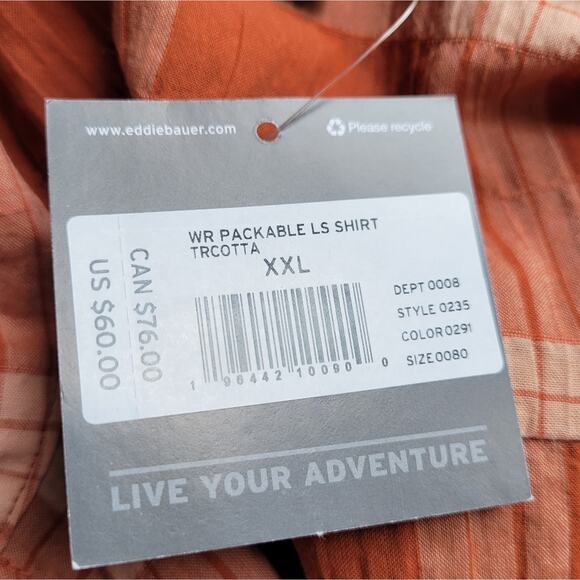 Eddie Bauer Women's Packable Long-Sleeve Shirt Terracotta 2x - Picture 4 of 9